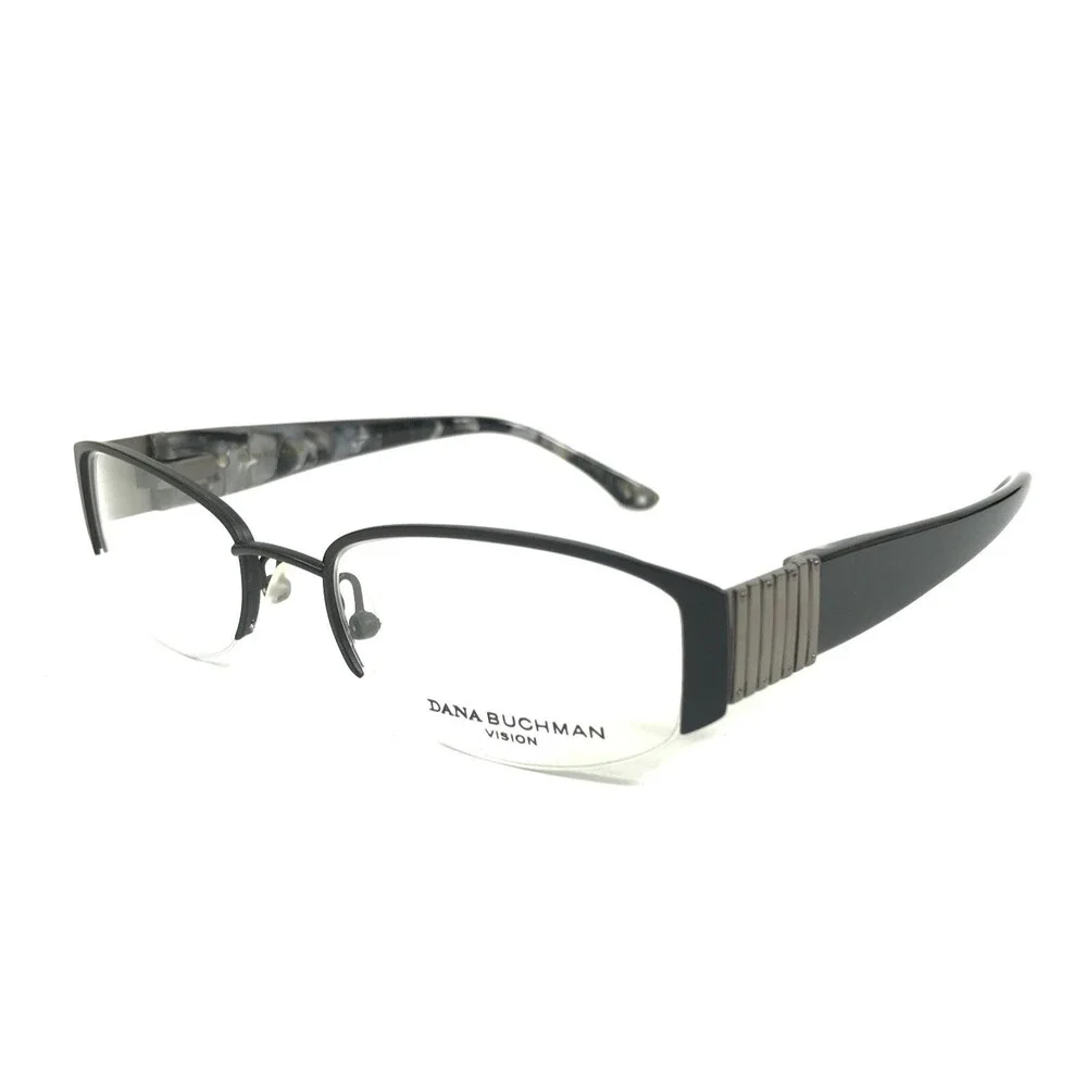 Dana Buchman Eyeglasses Frames Arisia BK Black Rectangle Half Rim 52-18-135